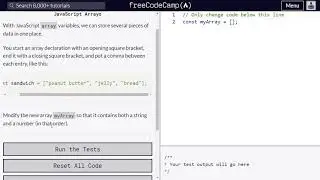 Store Multiple Values in one Variable using JavaScript Arrays - FCC | Video 39 | Basic JS