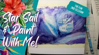 Hot Tropic - Week 4 - Fantasy Painting with Neocolor II Session 2 Star Sailing Adrift