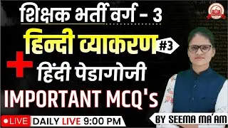 MPTET VARG 3 | हिन्दी पेडागोजी  |  Varg 3 New Vacancy 2024 | MPTET Varg 3 Hindi Pedagogy mcq's