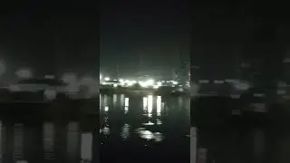 Вечерний строящийся мост на Каме в Татарстане, Котловка - Ильинка (съемка со стороны левого берега)