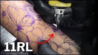 COMO tatuar FLORAL, passo a passo, completo!!