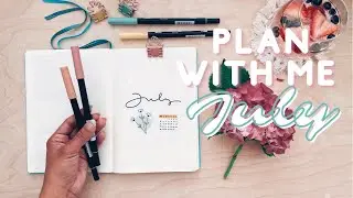 July 2021 Bullet Journal Set Up 🌿 | Making My Own Stickers ✨