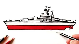 How to draw a Warship | Drawing lessons