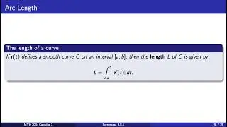 Screencast 9.8.1 Introduction to Arc Length and Parameterizing With Respect To Arc Length