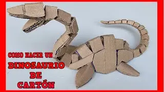 Como hacer un dinosaurio de cartón paso a paso  (Manualidades)