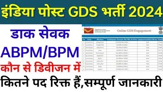 BPM/Dak Sevak की कौन से डिवीजन में कितने पद रिक्त हैं!India Post GDS Recruitment Vacancy Information