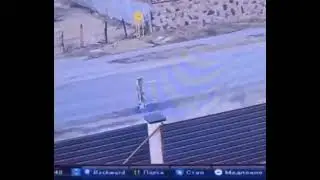 Rocket hits the ground in a street in Kiev city but doesn’t explode