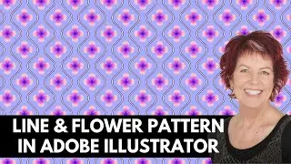 Illustrator - Lines & Flowers Pattern - Seamless Repeating Pattern