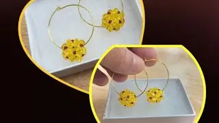 Mehandi Earring , Beaded  Ball Earring -  Beaded Earring