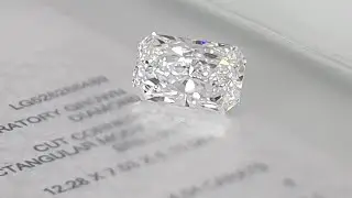 rare loooong radiant cut lab grown diamond 4ct