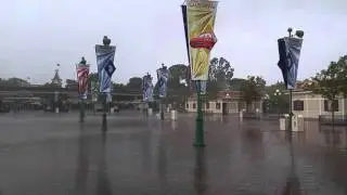 Disneyland raining hard March 2016