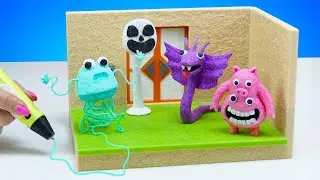 Making All Bosses Garten of Banban 3 Chef Pigster, Silent Steve, Noodles Ninja 3D Pen Miniature