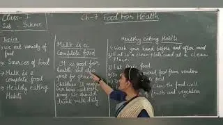 Class-1st / Science Chapter- 7  ( Food for Health - Summary )