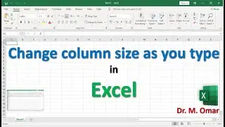 Change column size when typing in Excel