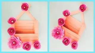 How to make a beautiful wall hanging with popsicle sticks | home decoration ideas
