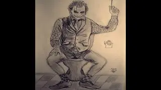 The Joker takes a massive shit on Batman's toilet to defeat him