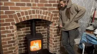 How to lime point brickwork fireplace Part 3 Multifuel stove installation