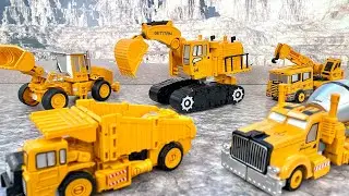 ショベルカーなどの働く車が変形、合体する！重武装合体ロボシリーズ！ダイソーの500円ロボット