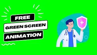 Medical doctor shield animation - free to use animation - green screen