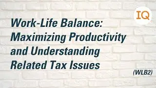 Work-Life Balance: Maximizing Productivity and Understanding Related Tax Issues (WLB2)