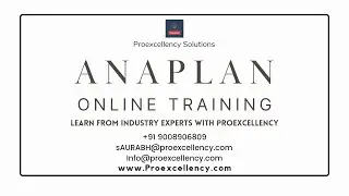 Anaplan Online training comprehensive Guidelines by Experts Trainer