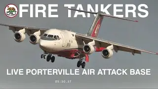 PTV LIVE | FIRE TANKERS AT PORTERVILLE FIRE ATTACK BASE LOADING UP FOR BOREL FIRE IN KERN COUNTY