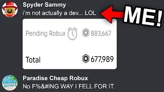 I Scammed A Robux Scam Server By Pretending To Be A Developer!