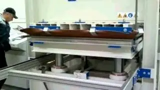 Прессование мебельного фасада   нанесение плёнки покрытия