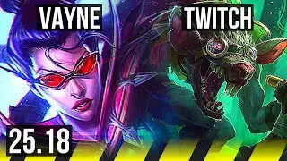VAYNE & Braum vs TWITCH & Nami (ADC) | 6k comeback, 45k DMG | EUW Master | 25.18