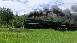 Паровоз П36-0110 с пригородным поездом №6901 Нижний Новгород - Арзамас 2 у ст. Шониха 21.06.2024 г.