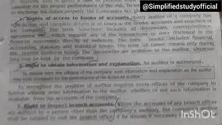 Rights Of Company Auditor Bcom 4th Semester full explanation in hindi 