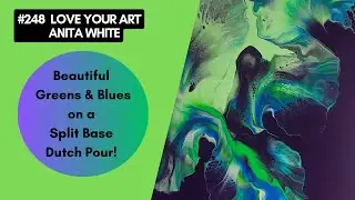 #248- Beautiful Greens & Blues with a Gorgeous Lime Green & Black Split Base | Dutch Pour!