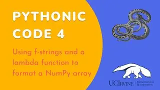Pythonic code 4: Using f-strings and a lambda function to format a NumPy array