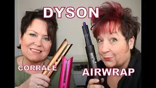 Dyson Glätteisen ohne Kabel Corrale und Dyson Lockenstab Airwrap, Volumen/Stand  bei kurzen Haaren