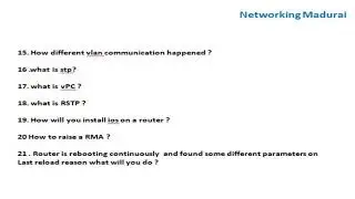 Virtual Interview : HCL Chennai ( Interview Questions ) Network Engineer L2