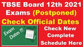 Tripura Board 12th 2021 Exams (Postponed) - TBSE Board 12th Exams 2021 Notification