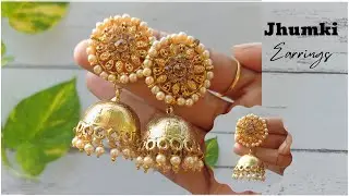 #Ajio #Earrings chala bagunnai👌 #pearl work #jhumkas #jhumki under 230rs-1 #ajiohaul telugu