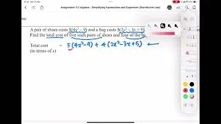Algebra (2024) Assignment 5.2 Q6 Word Problem