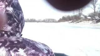 Первый лед на аэролодке, аэроглиссере