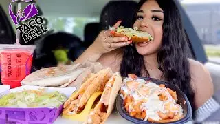 Eating Taco Bell NEW BIG Cheez-It Menu Items!!! Big Cheez-It Tostada & Crunchwrap Supreme MUKBANG