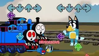 FNF Double Thomas EXE VS ALL Bluey Family - Friday Night Funkin'
