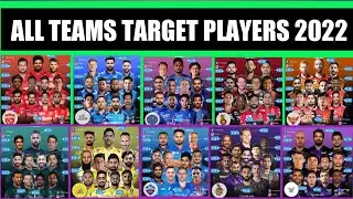 IPL 2022 - ALL 10 TEAMS TARGET PLAYERS LIST for MEGA AUCTION 2022