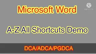 Microsoft Word Ctrl A to Ctrl Z all Shortcut keys with demo