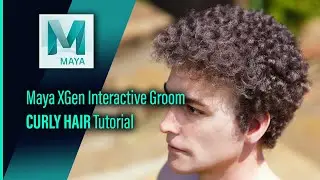 Maya XGen Interactive Groom / CURLY HAIR Tutorial / Timelapse