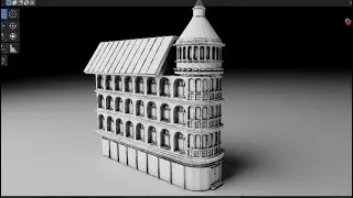 Make a building - Grid Modeler + Mesh Copier (blender addon)