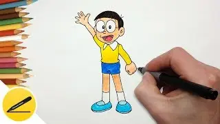 How to Draw Nobita from Doraemon step by step - Drawing for Children Lesson
