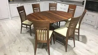Walnut Round Extending Flip Top Table-NEW
