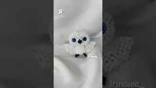 Сова из бисера амигуруми с кабошонами 