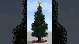 Minecraft: How to Build a Christmas Tree in 30 seconds #shorts