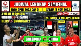 Jadwal Semifinal Hylo Open 2022 Hari Ini Live INEWS TV ~ GINTING vs KIDAMBI ~ RELIS vs UNGGULAN 2
